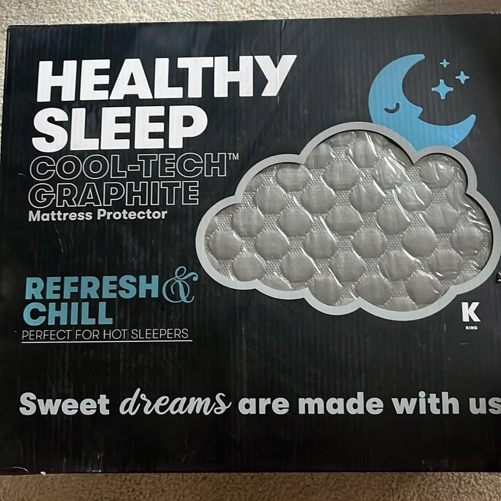 Healthy sleep cool tech graphite mattress protector perfect for hot sleepers
